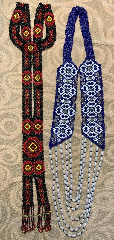 Т. Семенець. Ґердани нагрудні. 2024 . Бісер, нитки, силяння